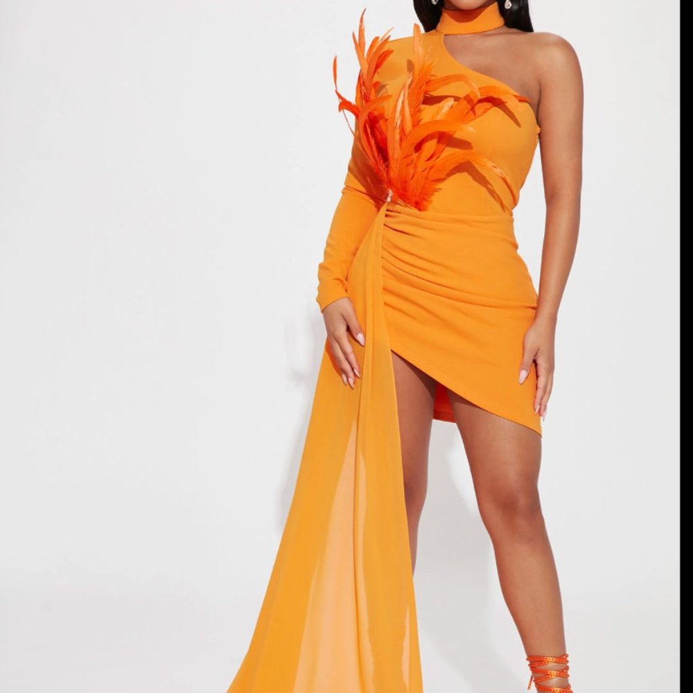 Always Dramatic Mini Dress - Orange